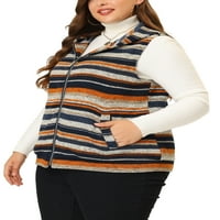 Jedinstvene ponude za žene Plus Size pulover sa patentnim zatvaračem bez rukava pleteni Boho prsluk Hoodie