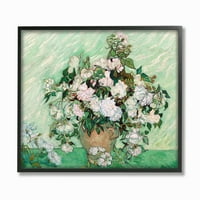 Stupell Industries Flower Pot bijeli zeleni kombi GOGH Klasična slika Uramljeno Zidna umjetnost Vincent Van Gogh