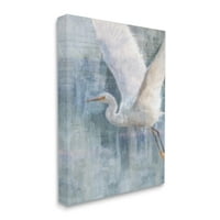 Stupell Industries Flying Egret Primorskih apstrakcija Obalna slikarstvo Galerija zamotana platna Print Wall Art