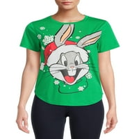 Bugs Bunny ženska Božićna grafička majica sa kratkim rukavima