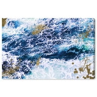 Wynwood Studio nautički i obalni zid umjetnosti platnene priobalne morske morske zlatne 'obalne - plave,