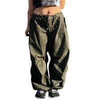 Nituyy žene Casual pantalone, vezivanje čvrste široke široke duge pantalone sa džepom za Daily Street