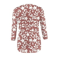 Ženski vrhovi bluza Modni rukav Graphic Print Women T-majice Crew vrat Ljetna tunika Tee Pink L