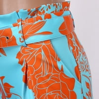 Yinmgmhj Casual modni Set ženske kratke hlače Set prsluka bez rukava Top Suit Shorts dva kompleta cvjetni