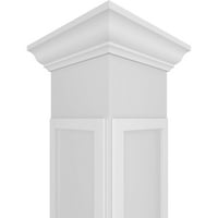 Ekena Millwork 12 W 9'H Craftsman Classic Square Non-Konusni X-Board Farmhouse Fretwork kolona w Crown