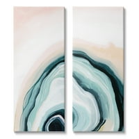 Stupell Indtries Abstract Seashell Interior Round Curves plava bež, 24, dizajn Grace Popp