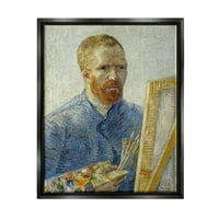 Stupell Industries Zeegezicht als Schilder van Gogh slika autoportret Slika Slika Jet crno plutajuće uokvireno platno Print zidna umjetnost, dizajn one1000slike