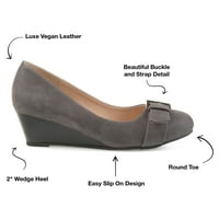 Kolekcija Journee Womens Graysn Comfort Insole Slip On Round Toe Wedge