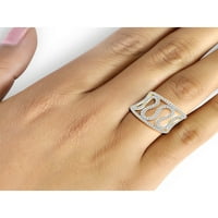 JewelersClub 14K pozlaćeni srebrni concent bijeli dijamantski otvor za žene