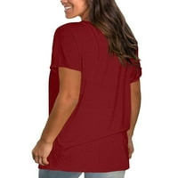 Oalirro ženski vrhovi, tines i bluze bavi se čišćenjem žena i bluze Ženske modne plus veličine pulover s majicama kratkih rukava