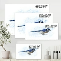 Drevna Plava Jay Ptica Slika Na Platnu Art Print