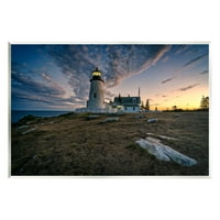 Stupell Maritime Lighthouse Clouds Landscape Landscape Photography Zidna Ploča Neuramljena Umjetnost Print Wall Art