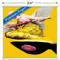 Film sa stripovima - ptice plena - zidni poster gume sa drvenim magnetskim okvirom, 22.375 34