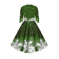 Ljetne haljine za žene srednje duljine modni modni a-line patchwork okrugli dekolte dress zeleni xl
