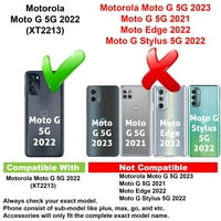 Vibecover tanak futrola Kompatibilan za Motorola Moto G 5G, ukupna zaštitna zaštita Fle TPU, zaštitni zaslon stakla ukljn, ružičasta vrpca