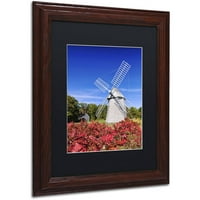 Zaštitni znak Likovne umjetnosti 'Higgins Windmill' Canvas Art by Michael Blanchette Photography, Crna mat, Okvir drveta