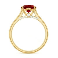Žene stvorili ruby ​​solitaire prsten sa mostom naglaskom, 14K žutom zlatom, SAD 10,00