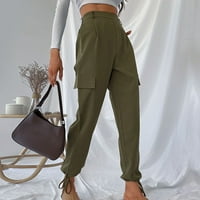 Viadha radne pantalone za žene labave uobičajene kombinezone džepne tajice sa vezicama sa više džepova