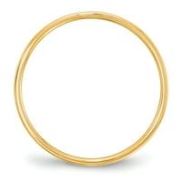 Quality Gold FLL050- 14K Yellow Gold LTW Flat Band - Veličina 8
