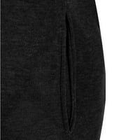 Ženski kaput Ženska jakna s kapuljačom s dugim rukavima T modna košulja Ženska bluza Labavi pulover Ženski kaput izduženi kaputi za žene za žene crna l