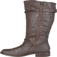 Ženska kolekcija Journee Harley Wide Calf Knee high Boot Brown Fau Leather 9. M