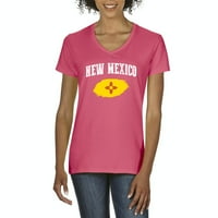 Normalno je dosadno-ženska majica V-izrez kratki rukav, do žena veličine 3XL - Novi Meksiko