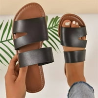 Sawvnm nove ljetne ravne cipele s ženskim sandalama i ležernim papučama s otvorenim vrhom koje koštaju uštedu crne boje:7.5