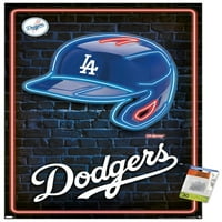 Los Angeles Dodgers - Neonska kaciga Zidni poster sa pućionima, 22.375 34