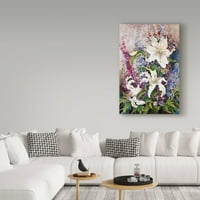 Zaštitni znak likovne umjetnosti 'bijeli orijentalni liliji' umjetnost Joanne Porter