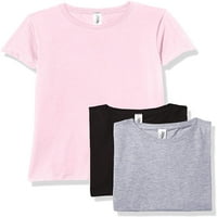 Marky G Odjeća za djevojke s kratkim rukavima kratkim rukavima od punih majica pamuk, XS, crna ružičasta HEATHER