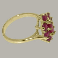 Britanci su napravili 18k žuto zlato prirodni Ruby Womens Statement prsten-Opcije veličine-veličina 10