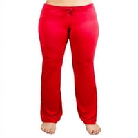 Soft & Comfy joga hlače, 95% pamuk 5% spandex, crveni m