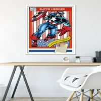 Marvel trgovinske kartice - Zidni poster kapetana Amerika, 22.375 34 Uramljeno