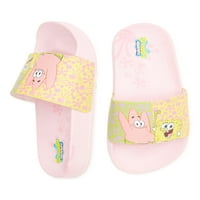Sandale za djevojčice SpongeBob i Patrick Comfort Casual Slide veličine 11-4