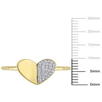 Carat T.W. Diamond 10k žuti zlatni srčani prsten