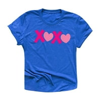 Ženske košulje s kratkim rukavima Ženska ljubavnica PrintSedShort rukava Solidna boja O-izrez Osnovna bluza The majica
