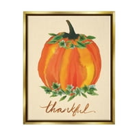 Stupell Industries zahvalan narandžasti list bundeve Botanicals jesen biljke grafička Umjetnost metalik