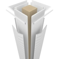Ekena Millwork 12 W 8'H Craftsman klasični kvadratni ne-Konusni Ševron moderni stub za rezbarenje sa krunskim kapitalom i krunskom bazom