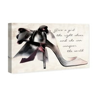 Wynwood Studio modni i Glam zidni umjetnički platneni otisci' Daj djevojci ' cipele-bijele, crne