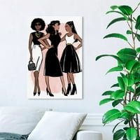 Wynwood Studio Moda i Glam Wall Art Canvas Ispisuje 'Lijepu gals' odjeću - crna, bijela