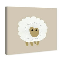 Wynwood Studio Životinje Zid Art Platno Grafike 'Ovce' Domaće Životinje-Bijela, Braon