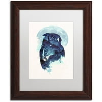 Zaštitni znak likovne umjetnosti 'Midnight sow' platnena umjetnost Robert Farkas, bijeli mat, drveni okvir
