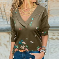 Aayomet majice za žene ženske grafičke prevelike majice sa slovima ljetni vrhovi polu rukavi labave Casual majice, Khaki XL