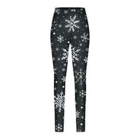 absuyy pokloni Keep Warm zimska jesen Slim Fit rastezljive Božićne štampane pantalone za jogu mornaričke veličine M