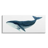 Stupell Industries Blue Whale morska akvarelna ploča za životinje Slikanje preko bijelog, 20, dizajn Jeannina Saylor