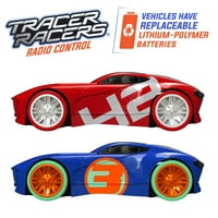 Tracer Racers 2. GHZ radio kontrola daljinski daljinski utor, bežični trkački super brzina staza sa dva automobila