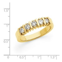 Čvrsta 14K žuto zlato AAA dijamantna godišnjica vjenčanica - veličine 8