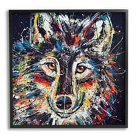 Sažetak Wolf Urbani Stil Nijanse Životinje I Insekti Slikarstvo Crno Uokvireni Art Print Wall Art