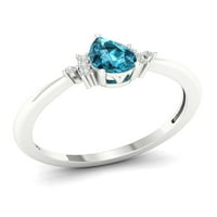 Imperial dragi kamen 10k Bijelo zlato kruška rezan Švicarski plavi Topaz CT TW dijamant ženski prsten